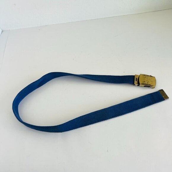 Vintage 1996 Summer Olympics GA Blue Fabric Canvas Gold Buckle Belt - Picture 8 of 10